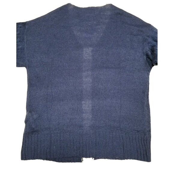 LuLaRoe NWT Womens Cable Knit‎ Cardigan Sweater L Blue White Preppy Academia - Picture 2 of 8